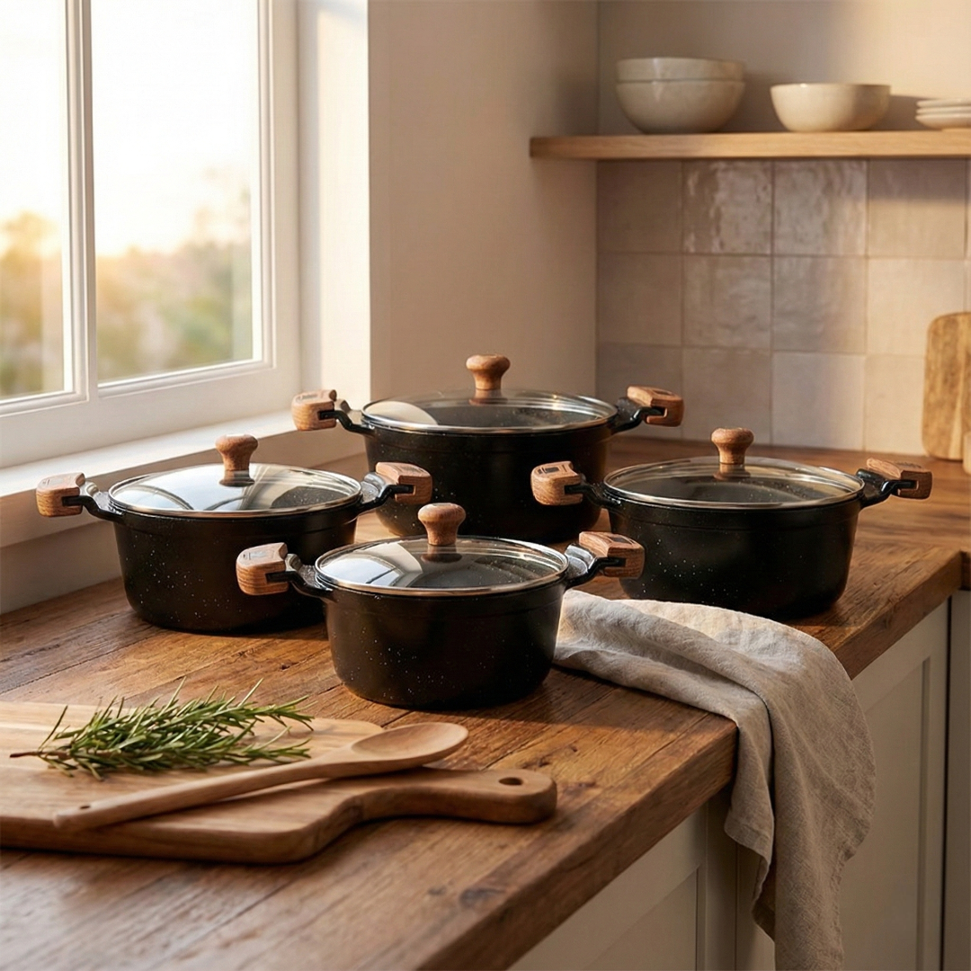 Jogo de Panelas Cerâmica 5 Peças Wood