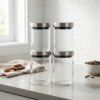 Jogo de potes de vidro borossilicato 4 peças Belakaza