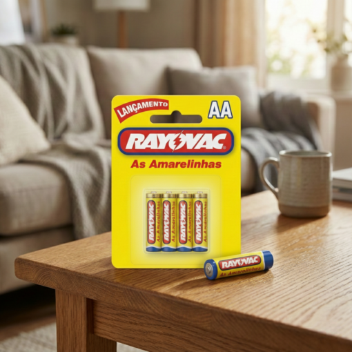 Pilha Amarelinha AA Comum Zinco Tubo Econômico Rayovac