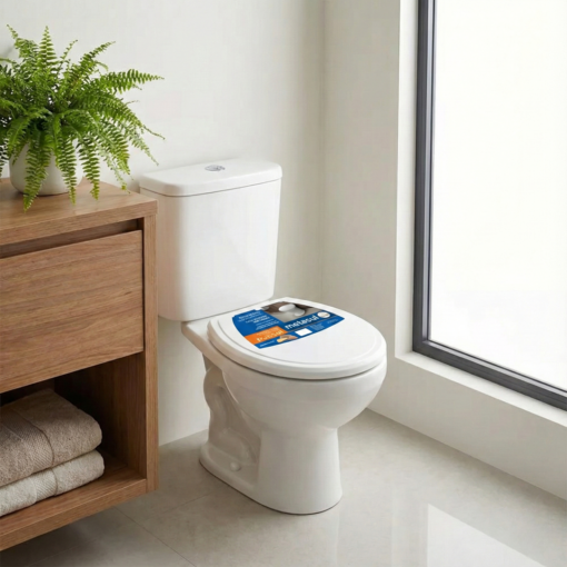 Assento Sanitário Almofadado Oval Slim Branco Universal