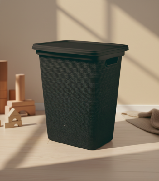 Cesto de Roupa Linha Juta 45 Litros Preto Jaguar Utilidades