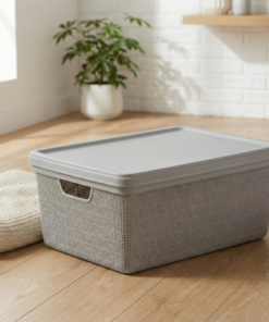 caixa organizadora juta cinza