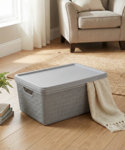 caixa organizadora juta cinza