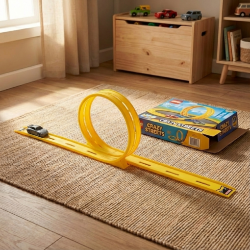 Pista Looping Crazy Streets com Carrinho de Velocidade BS Toys