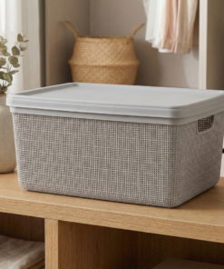 caixa organizadora juta cinza