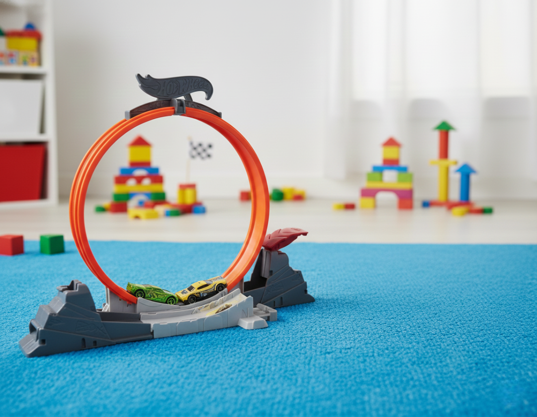 pista hot wheels acrobacias