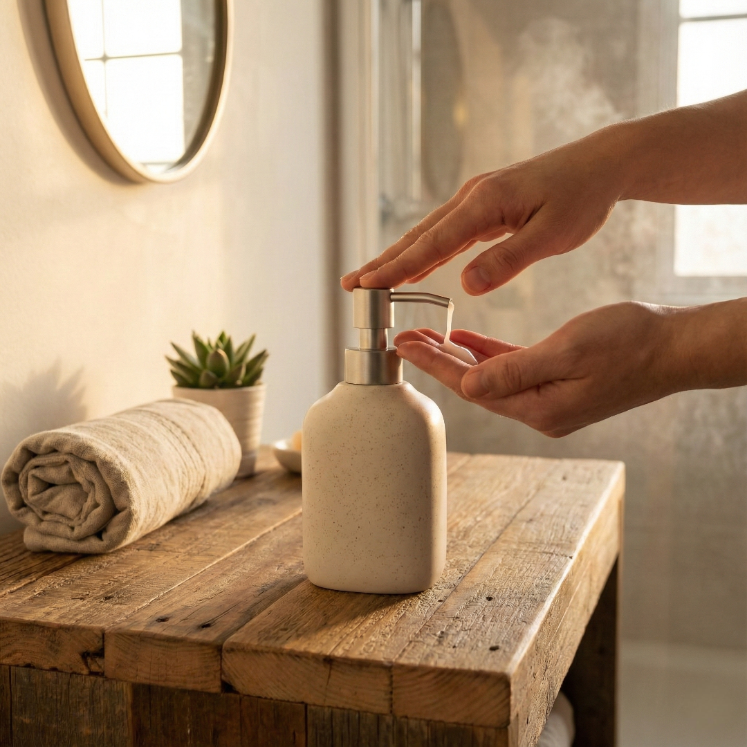 Porta Sabonete Líquido de Cerâmica