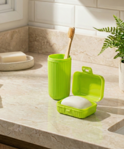 Kit Viagem Porta Escova e Saboneteira Plasútil