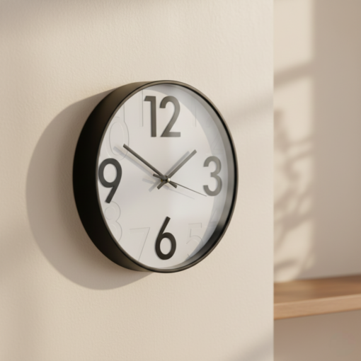 Relógio de Parede Donum Branco e Preto 30,5cm Lyor