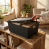 Caixa Organizadora Jutta 16L com Tampa Preta Arqplast