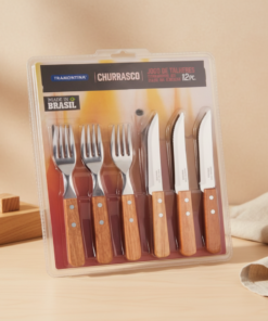 jogo de talheres tramontina madeira