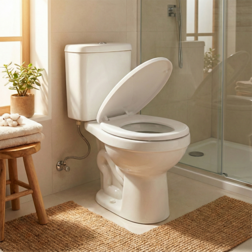 Assento Sanitário Almofadado Oval Slim Branco Universal