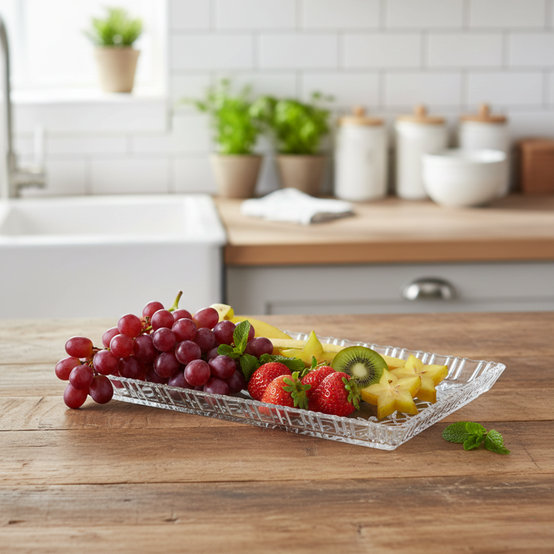 Travessa de Cristal Retangular Janine Lyor