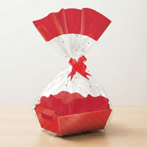 Kit Cesta Organizadora Cristalino Vermelho Tamanho G KT Brindes