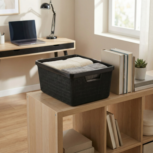 Caixa Organizadora Jutta 16L com Tampa Preta Arqplast