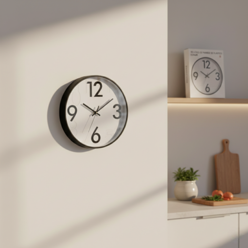 Relógio de Parede Donum Branco e Preto 30,5cm Lyor