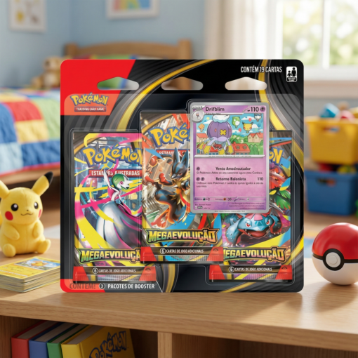 Kit Cartas Megaevolução TCG Blister Triplo Pokémon Copag