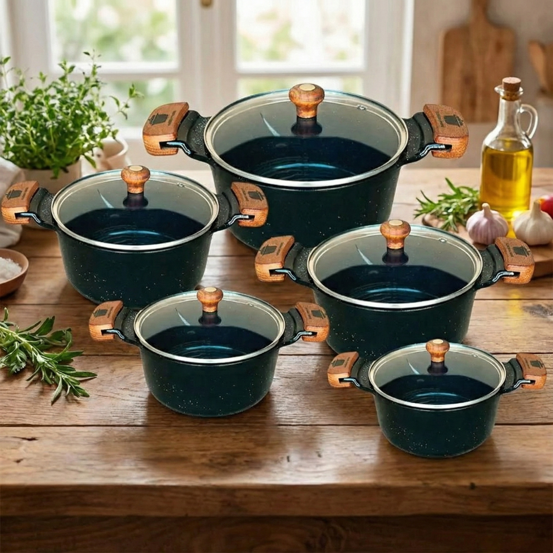 Jogo de Panelas Cerâmica 5 Peças Wood