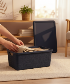 caixa organizadora azul marinho