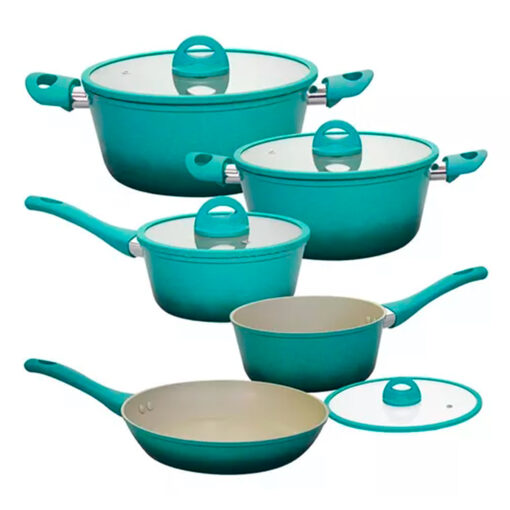Conjunto de Panelas de Indução Verde 5 Peças