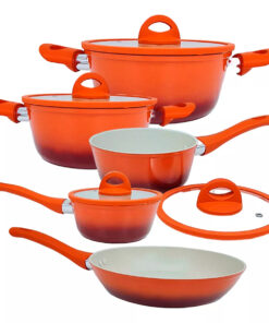 Conjunto de Panelas de Indução Vermelho 5 Peças