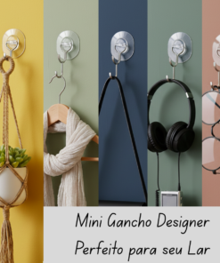 KIT 18 Gancho Adesivo de Plástico Multiuso Trans 3 Cartelas 5Kgs