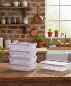 Kit 5 Pote Com Travas 820ml Freshy Sanremo