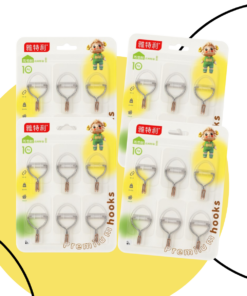 Gancho Adesivo Kit 24 unidades Transparente Metal