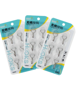 KIT 18 Gancho Adesivo de Plástico Multiuso Trans 3 Cartelas 5Kgs