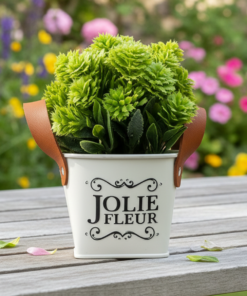 Arranjo de Planta Artificial em Vaso de Metal