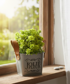 Arranjo de Planta Artificial em Vaso de Metal