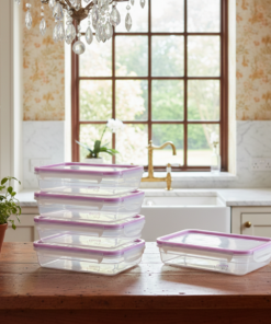 Kit 5 Pote Com Travas 820ml Freshy Sanremo