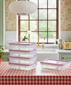 Kit 5 Pote Com Travas 820ml Freshy Sanremo