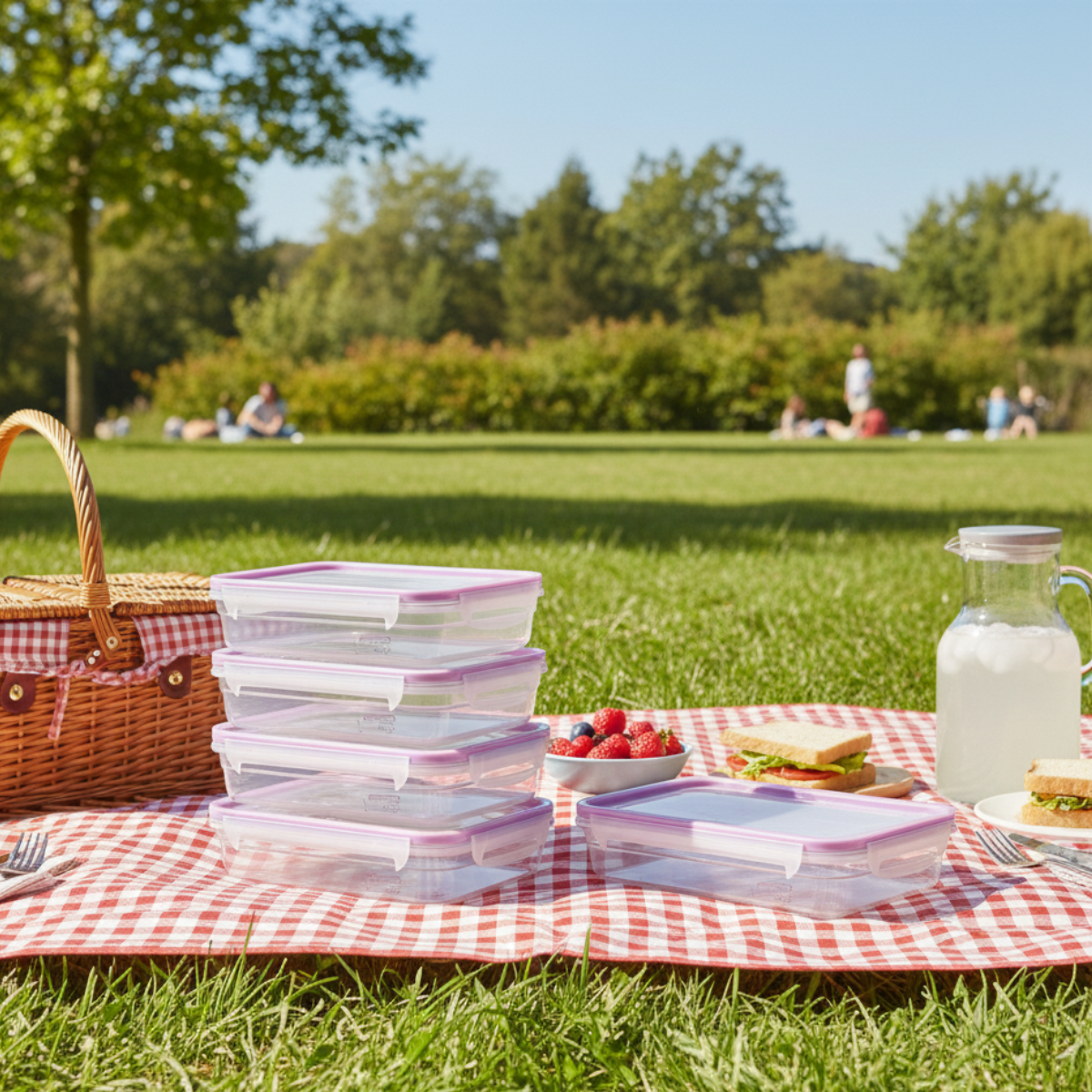 Kit 5 Pote Com Travas 820ml Freshy Sanremo