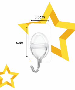 Gancho Adesivo Multiuso Metal 5,5kg Transparente