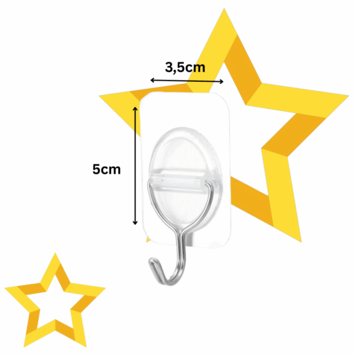Gancho Adesivo Multiuso Metal 10kg Transparente