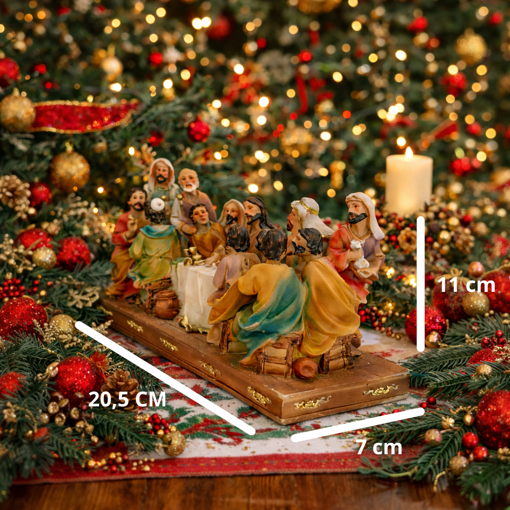 Decoração da Última Ceia Religiosa em Resina Wincy