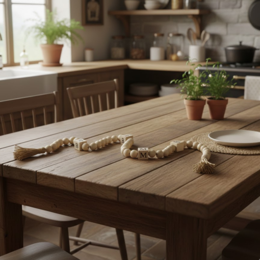 Colar Decorativo de Madeira para Mesa