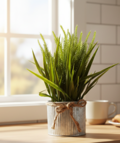 Arranjo de Planta Artificial Vaso em Ferro