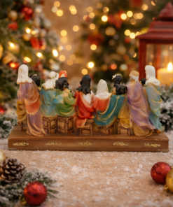 Decoração da Última Ceia Religiosa em Resina Wincy