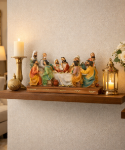 Decoração da Última Ceia Religiosa em Resina Wincy