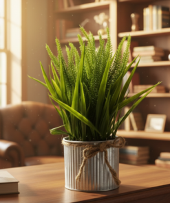 Arranjo de Planta Artificial Vaso em Ferro