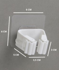 Kit 4 Gancho Adesivo de Plástico para Vassoura e Rodo