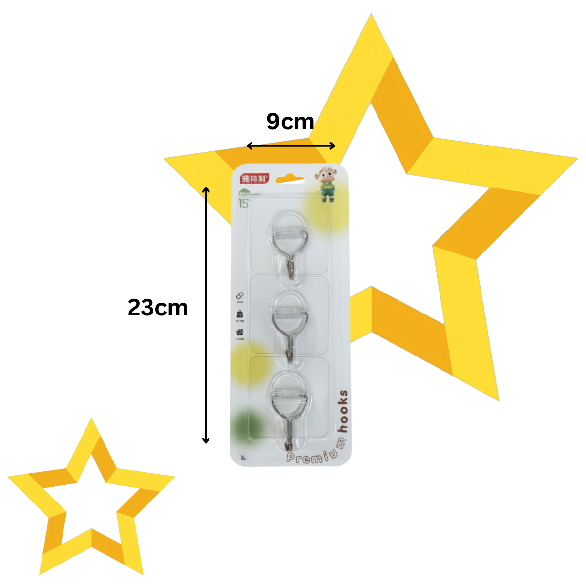 Gancho Adesivo de Plástico 3uni 15kg Multiuso Transparente