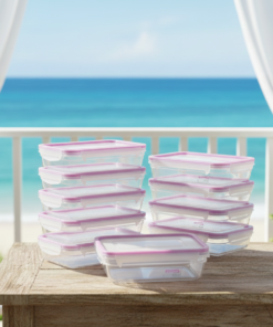 Kit 10 Pote Com Travas 820ml Freshy Sanremo