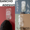 Gancho Adesivo Multiuso Metal 10kg Transparente