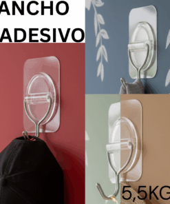 Gancho Adesivo Multiuso Metal 5,5kg Transparente
