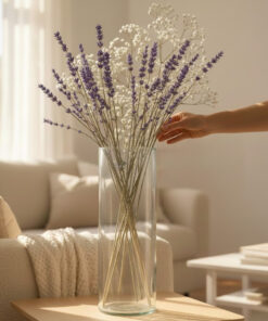 Vaso tubo de vidro cilíndrico 40cm incolor