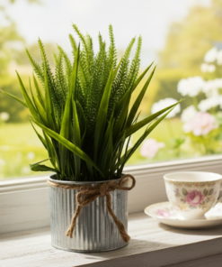 Arranjo de Planta Artificial Vaso em Ferro