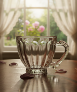 Xicara de Vidro Lapidada Clássica 7,8X8cm